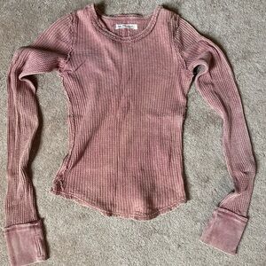 We The Free Dusty Rose Ribbed Tee